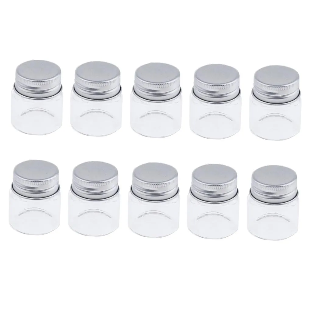 10x High Borosilicate Sample Vials Clear Glass Bottles wit Aluminum Cap 20ml