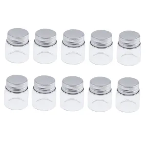 10x High Borosilicate Sample Vials Clear Glass Bottles wit Aluminum Cap 20ml