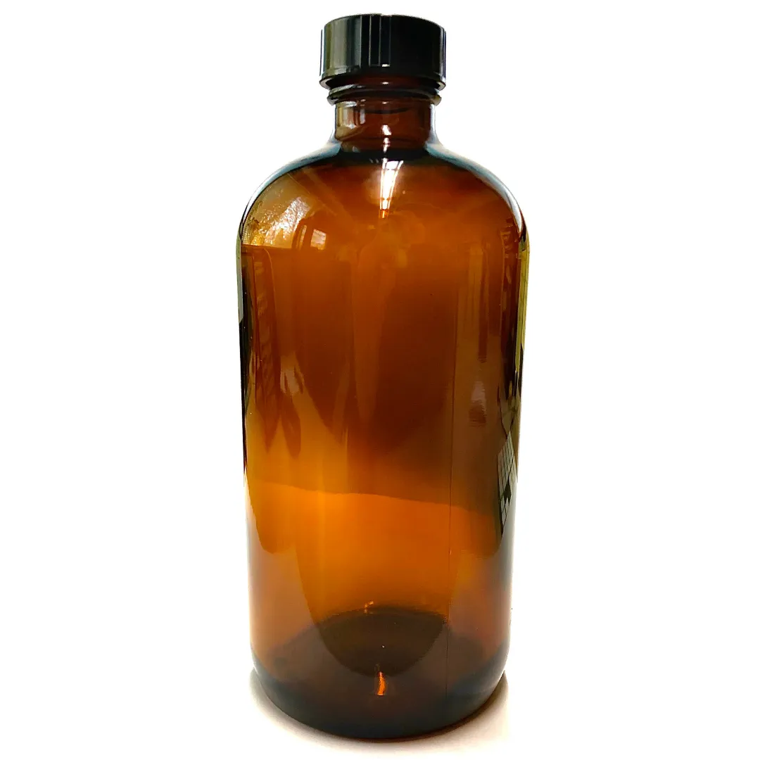 16oz Amber Bottle With Plain Cap