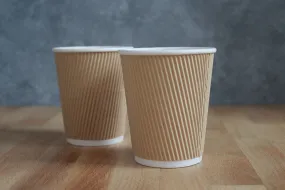 16oz Brown Paper Hot Cup (500pcs) | Ripple Wall | Disposable | Paper Coffee Cup