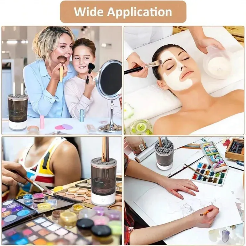 3 -in-1 Automatic Spinner Makeup Brush Holder Cleaner And Dryer Makeup Tools