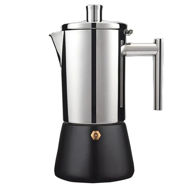 300/500ML 304 Stainless Steel Coffee Geyser Maker Stove Top Induction Cooker Espresso Moka Pot Italian Coffee Machine