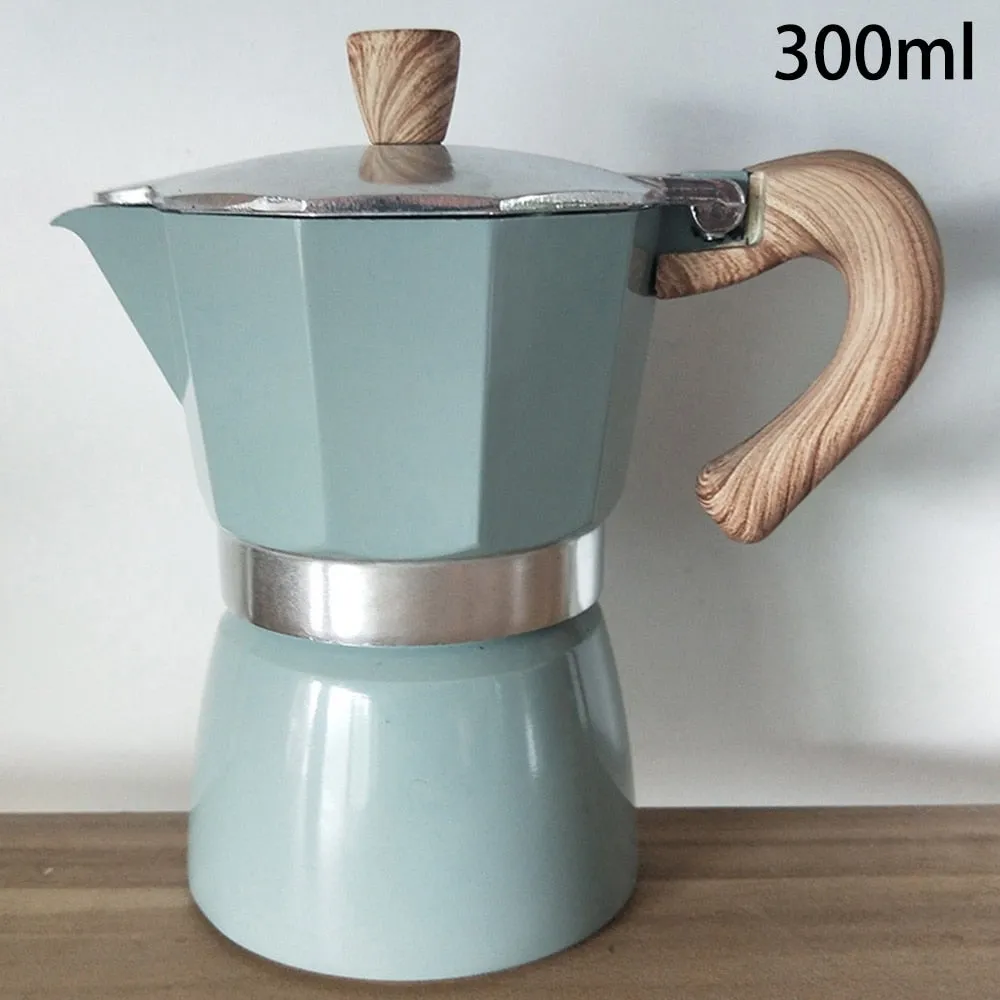 3cup/6cup  Mocha Latte Coffee Maker Italian Moka Espresso Cafeteira Percolator Pot Stovetop Coffee Maker Aluminum Moka Cafeteira