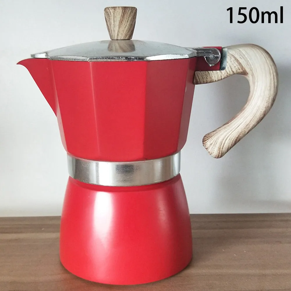 3cup/6cup  Mocha Latte Coffee Maker Italian Moka Espresso Cafeteira Percolator Pot Stovetop Coffee Maker Aluminum Moka Cafeteira