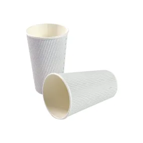 500ml Ripple Coffee Cups White 5pack