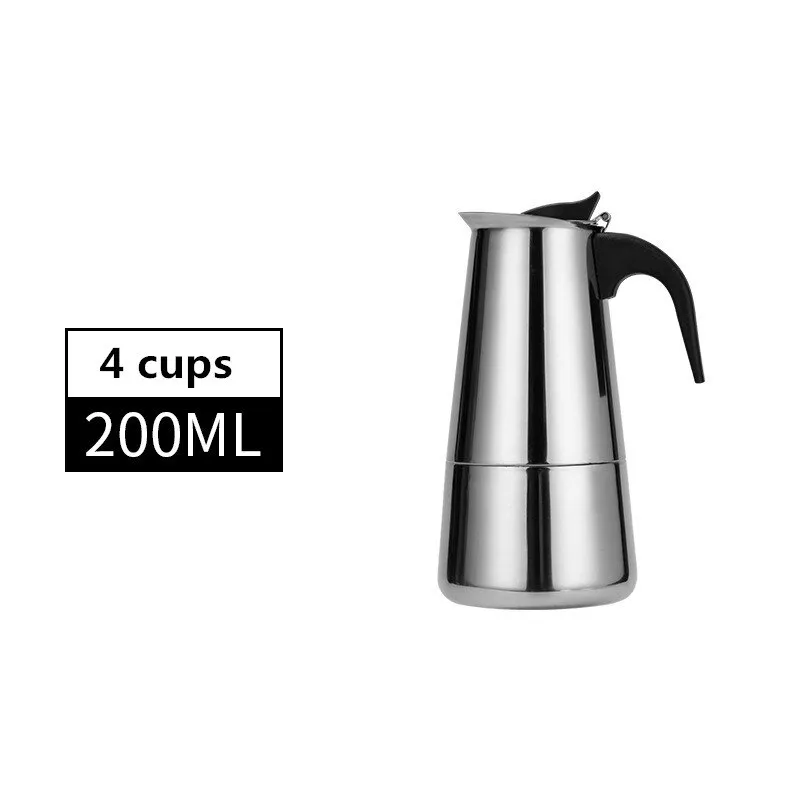 600ml Large Capacity Stainless Steel 304 Moka Pot Coffee Maker Stovetop Espresso Maker Mixpresso Coffee 2-12cup