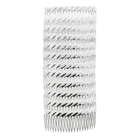 9.5cm Metallic Silver Comb with Ribbed End