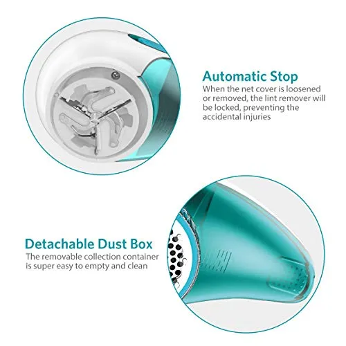 Aerb Fabric Shaver, Electric Sweater Shaver, Lint Remover Defuzzer with 2-Speeds, 2 Replaceable Stainless Steel 3-Blades, Rechargeable Battery Operated (Tale White)