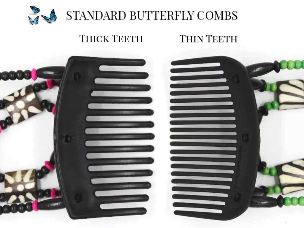 African Butterfly Hair Comb - Dupla Brown 101