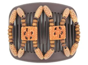 African Butterfly Hair Comb - Dupla Brown 101