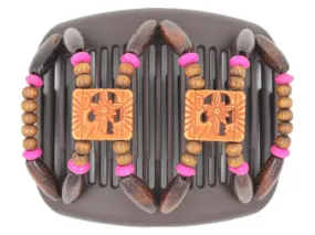 African Butterfly Hair Comb - Dupla Brown 69