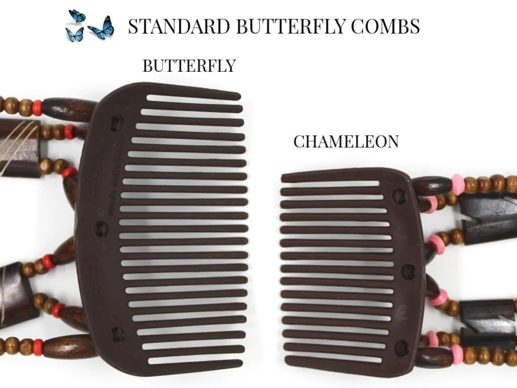 African Butterfly Hair Comb - Ndalena Clear 101