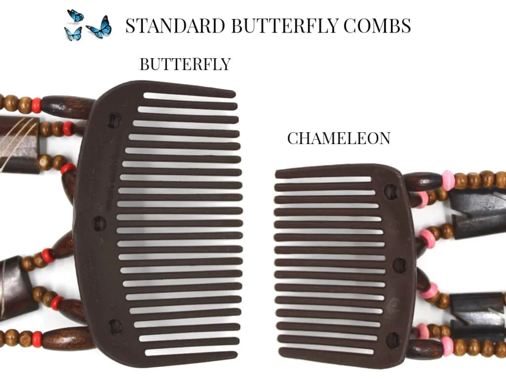 African Butterfly Hair Comb - Ndebele Brown 171