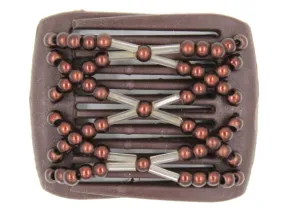 African Butterfly LadyBug Hair Comb - Brown 20