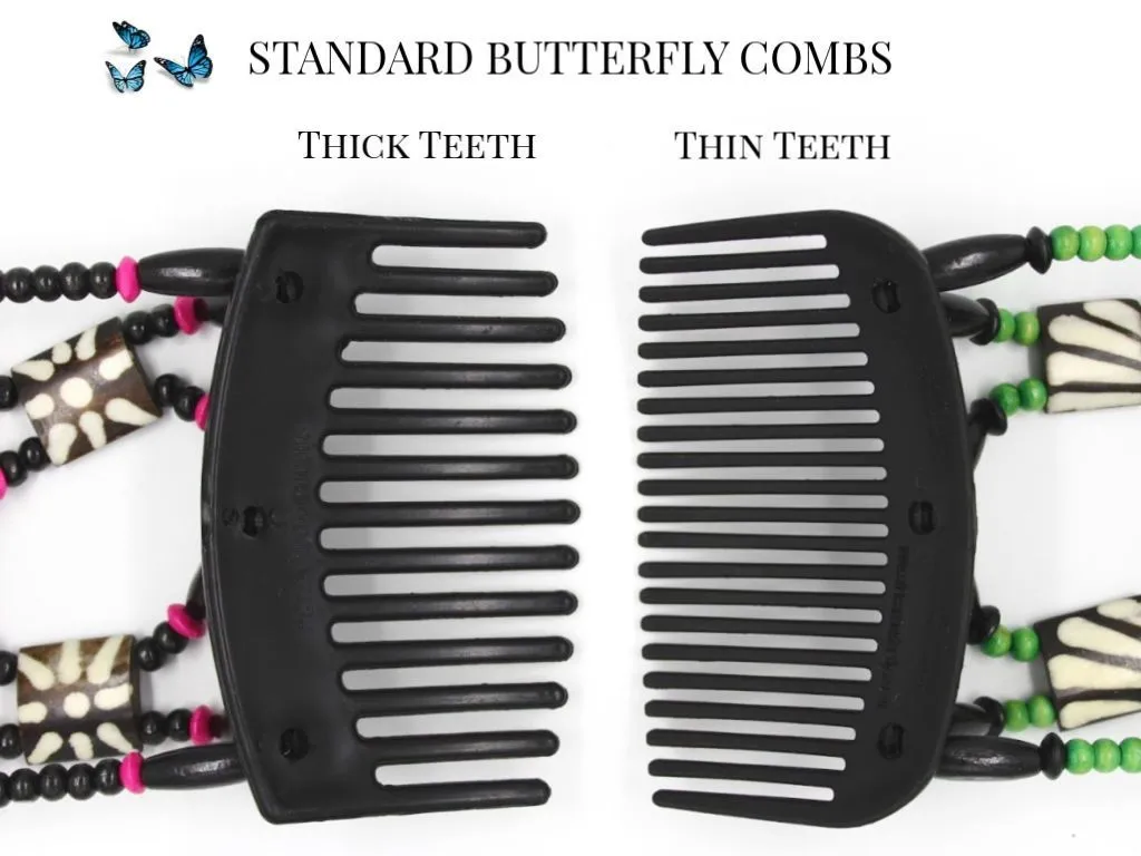 African Butterfly Thick Hair Comb - Beada Tube Blonde 32