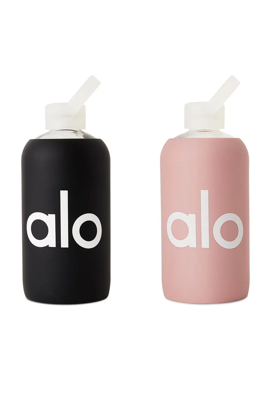 Alo Glass Water Bottle - 1L - Pale Mauve