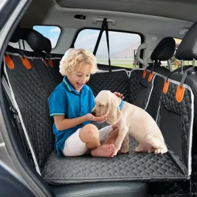 ANOSOSPECIAL Dog Back Seat Cover Extender,Waterproof Camping Pet Hammock Travel Bed,Easy Clean for Car SUV Truck (Black)