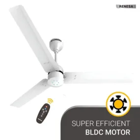 Atomberg Renesa 1200 mm BLDC Motor with Remote 3 Blade Ceiling Fan white