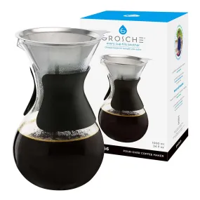 AUSTIN G6 Glass Pour Over Coffee Maker, Reusable Coffee Filter - 34 fl. oz / 1L