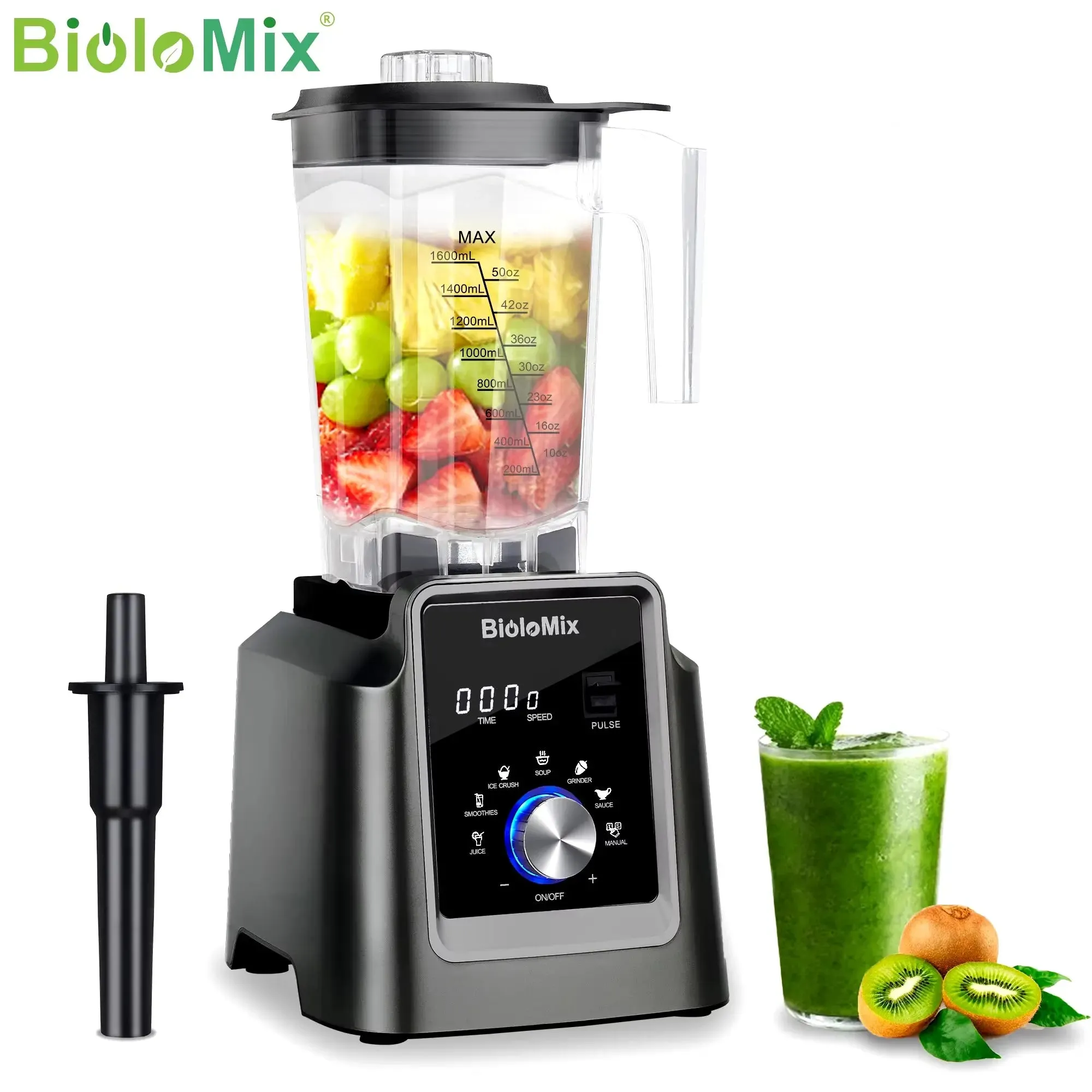 automatic blender Digital BPA FREE 2L Automatic Professional Blender, Juicer Food Processor Ice Smoothies Fruit, FREE GIFT 600Ml Dry Jar