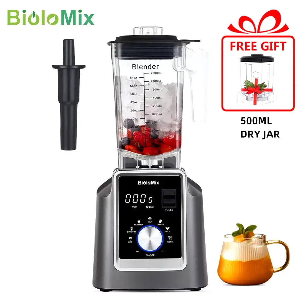 automatic blender Digital BPA FREE 2L Automatic Professional Blender, Juicer Food Processor Ice Smoothies Fruit, FREE GIFT 600Ml Dry Jar