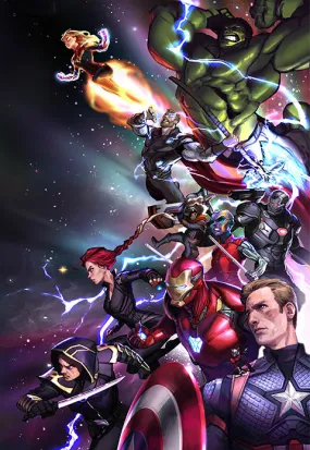 Avengers Full Squad Art Poster