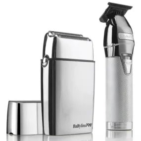 BABYLISSPRO LIMITEDFX SILVER TRIMMER & DOUBLE FOIL SHAVER COMBO