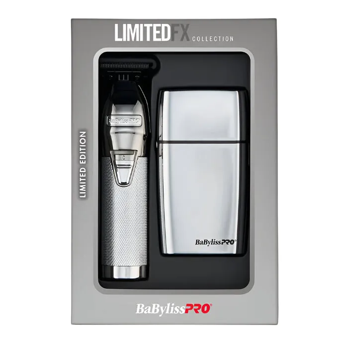 BABYLISSPRO LIMITEDFX SILVER TRIMMER & DOUBLE FOIL SHAVER COMBO