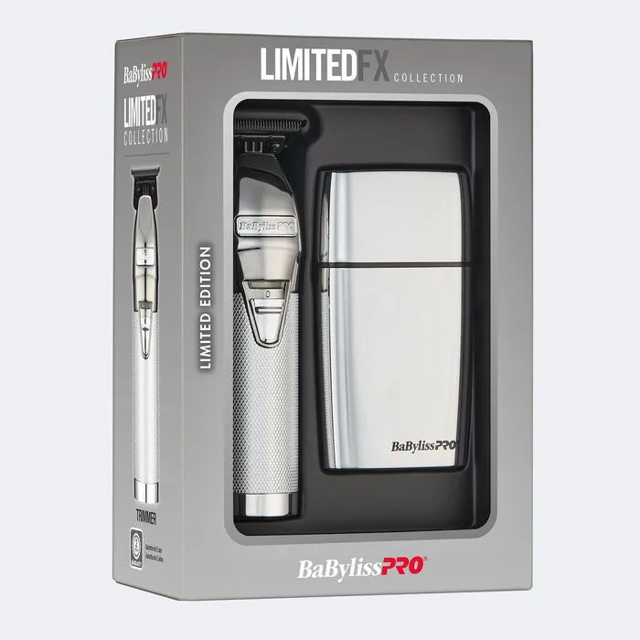 BABYLISSPRO LIMITEDFX SILVER TRIMMER & DOUBLE FOIL SHAVER COMBO