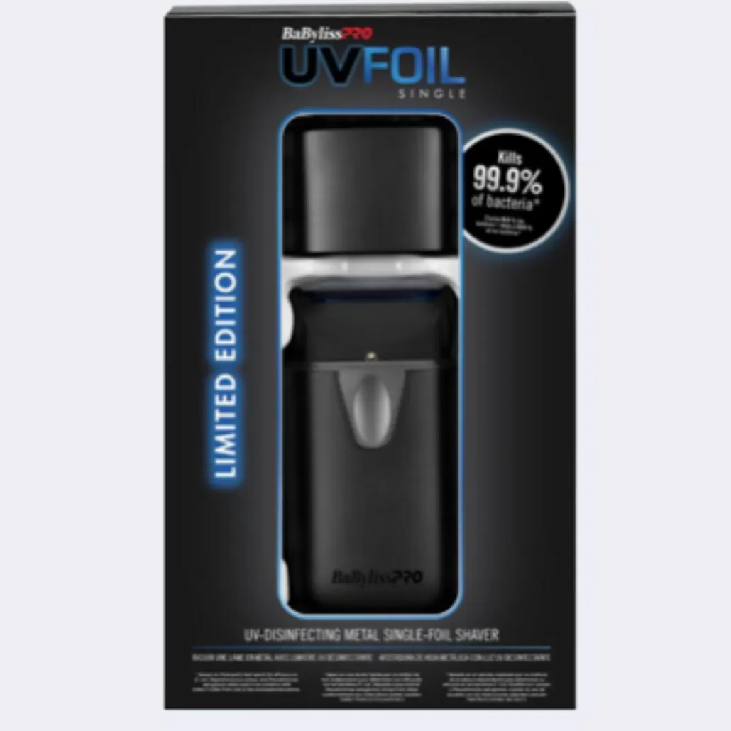 BABYLISSPRO UVFOIL LIMITED EDITION MATTE BLACK UV SINGLE-FOIL SHAVER #FXLFS1MB