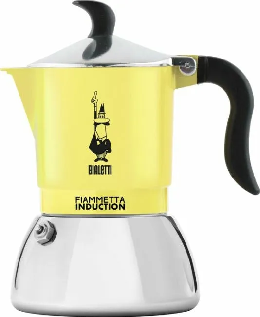 Bialetti 6578 Manual Coffee Maker Moka Pot 0.15 L Black, Silver, Yellow