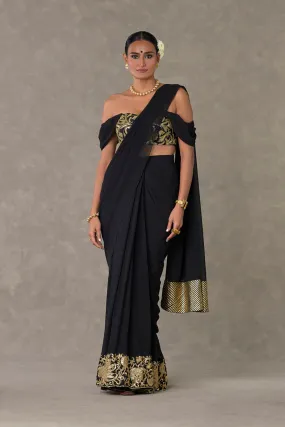 Black 'Neel- Kamal' Corset Saree