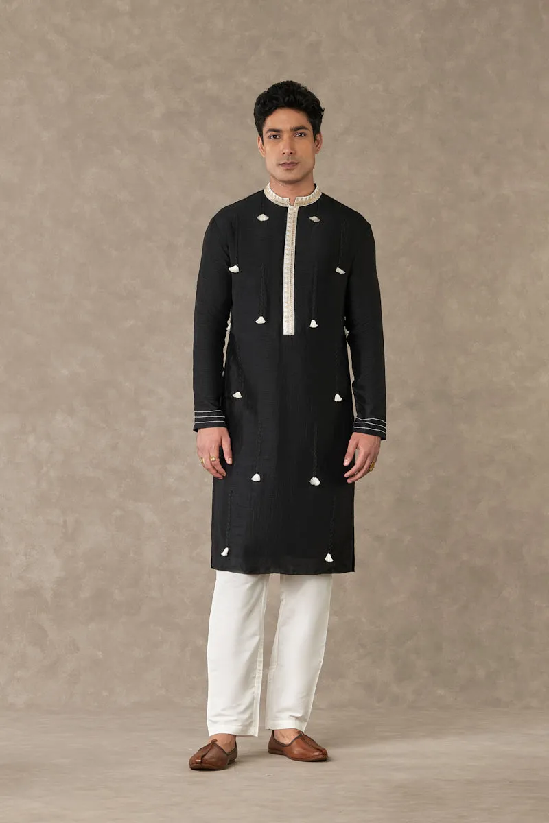 Black Tassel Kurta