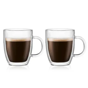 Bodum Bistro Double Wall Mugs with Handle 300ml (Set of 2)