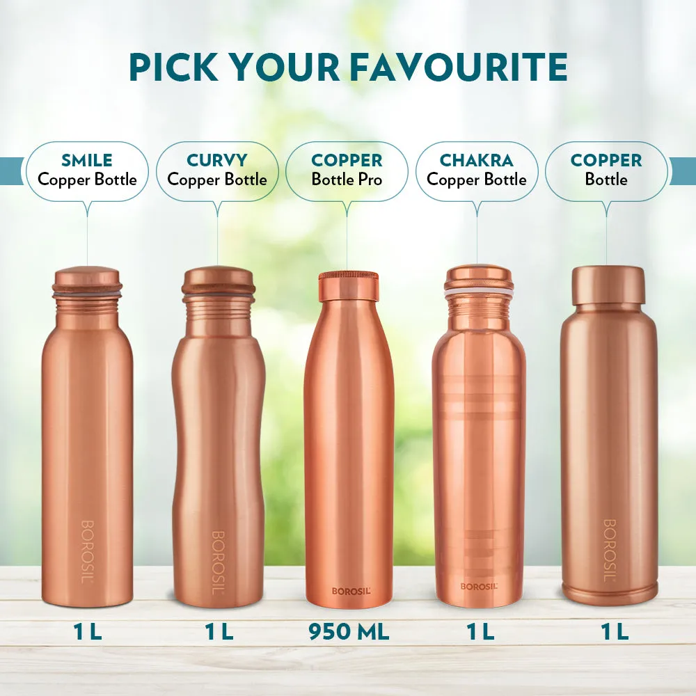 Borosil ECO Copper Bottle & Glass Set