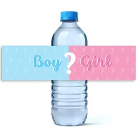 Boy Or Girl Question Gender Reveal Water Bottle Labels