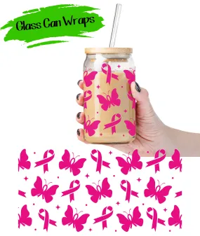 Breast Cancer Wrap for 16/20 oz Cups - UV DTF or Sublimation (SHIPS IN 3-7 BUS DAYS)