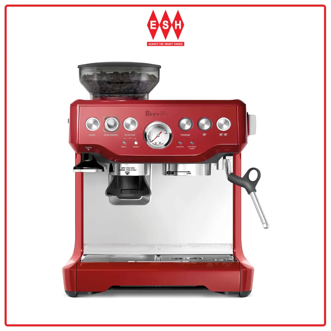 Breville BES870CRN (Cranberry Red) The Barista Express Espresso Coffee Machine