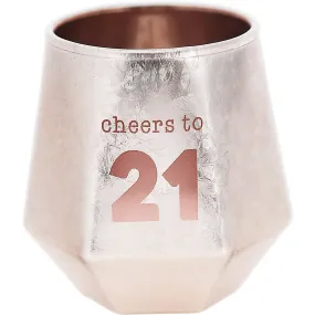 Cheers to 21 3 oz Geometric Shot Glass