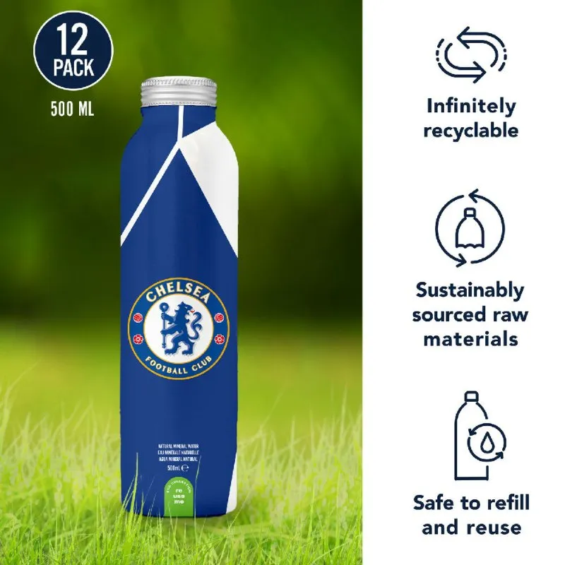 Chelsea FC Aluminum Water Bottle by Chelsea FC for Unisex - 12 x 16.9 oz Water