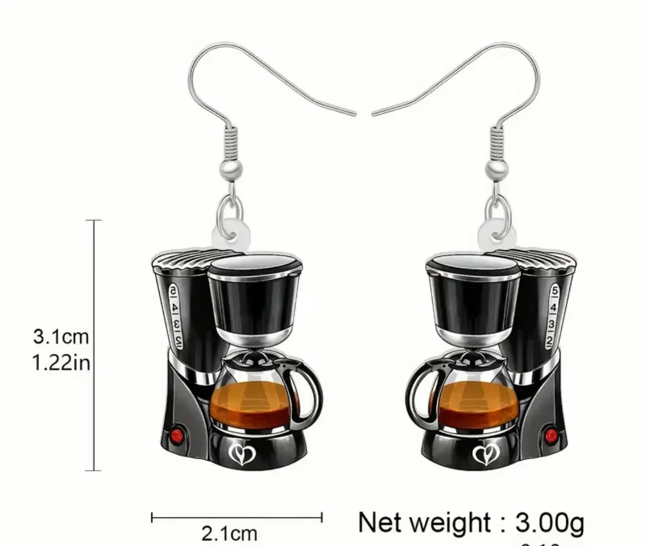 Coffee pot earrings