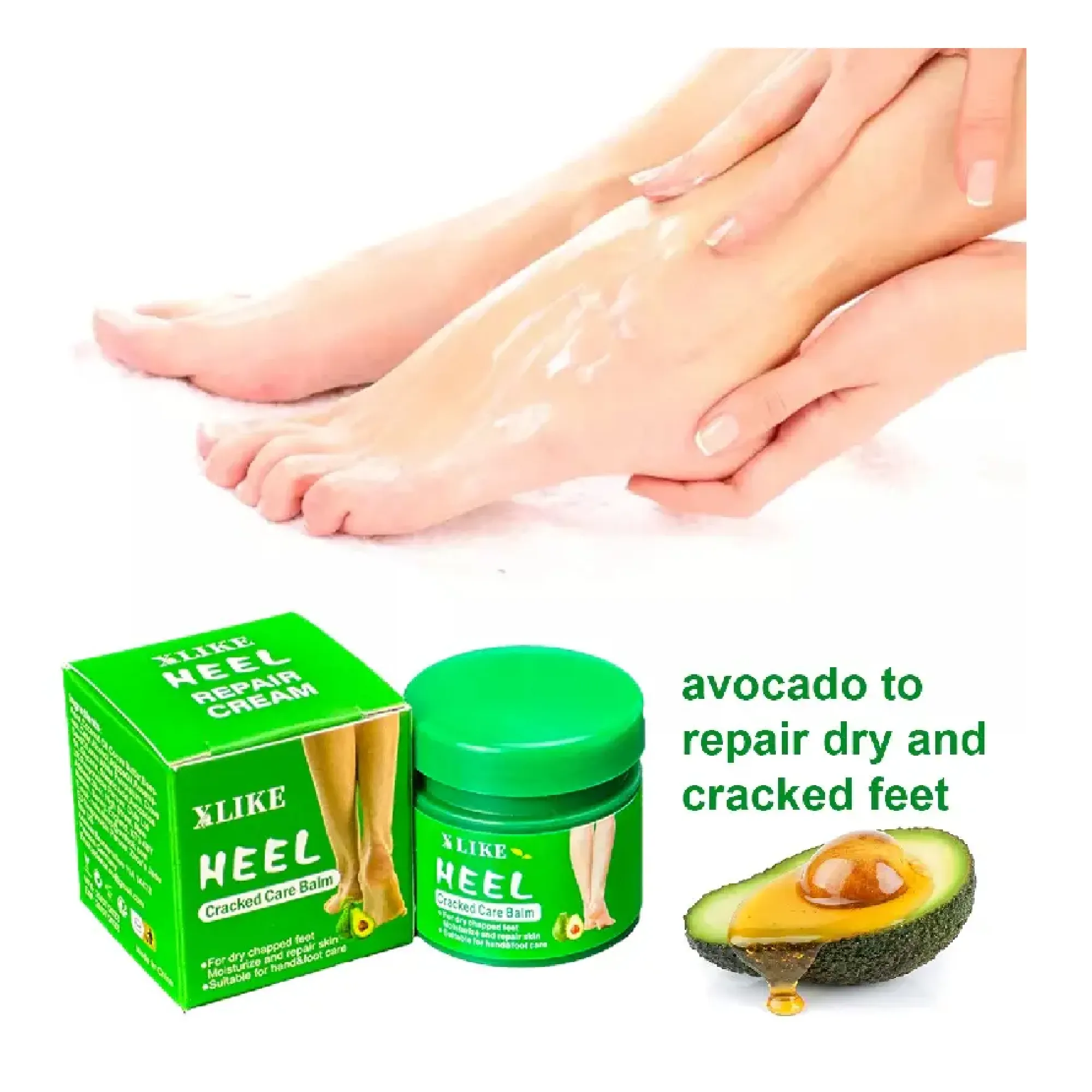 Cracked Heel Care Balm,Foot Cream For Dry Chapped Feet,Moisturizing Avocado Cream,Repair Dry Cracked Skin