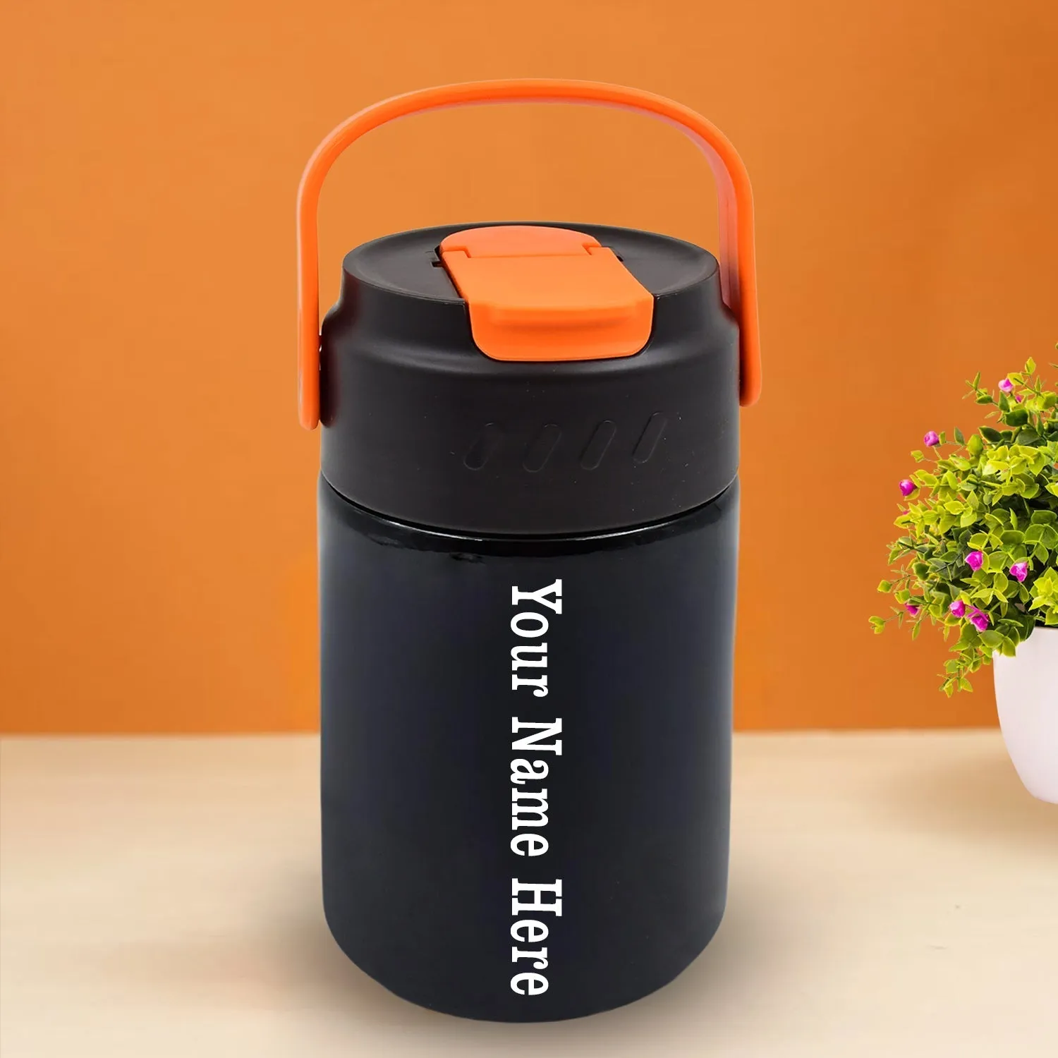 Customize Stainless Steel Mug / Bottle Vacuum Insulated Cup With Handle, Small Cup & Straw (500 ML)