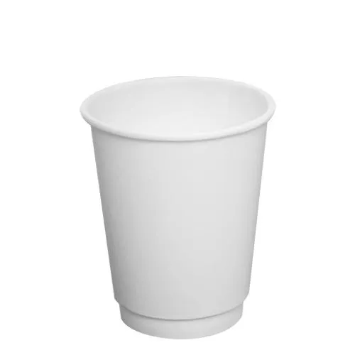 Disposable Coffee Cups - 8oz Insulated Paper Hot Cups - White (80mm) - 500 ct