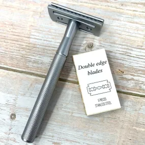 Double Edge Safety Razor, Silver, EarthBits