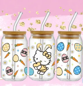 Easter -Hello Kitty Egg- UV Dtf 16oz Cup Wrap