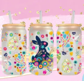 Easter -Vibrant Bunny - UV Dtf 16oz Cup Wrap