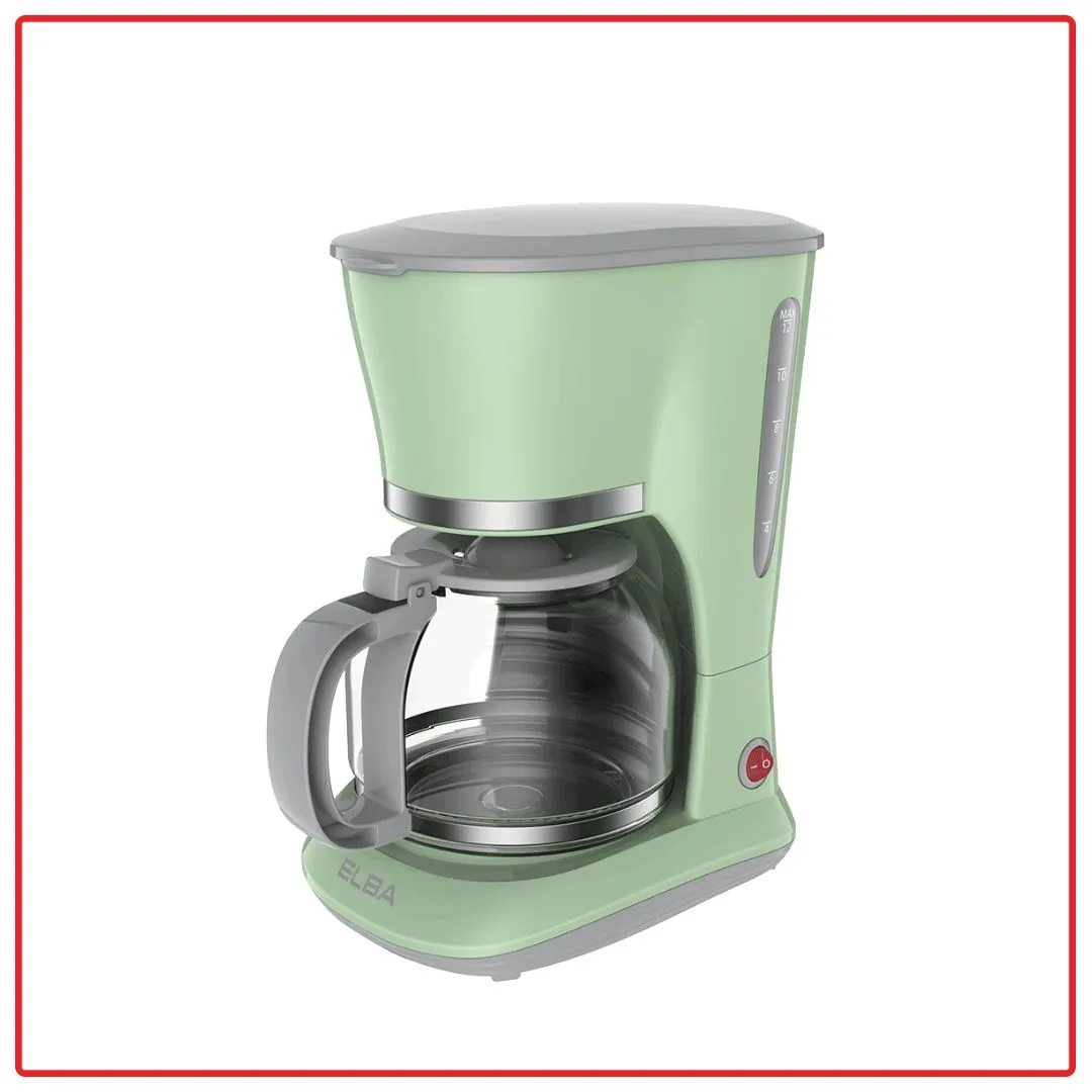 Elba ECM-Q1580(GN) 1.5L/670W-800W Anti-Drip Feature FORESTA Coffee Maker (Green)