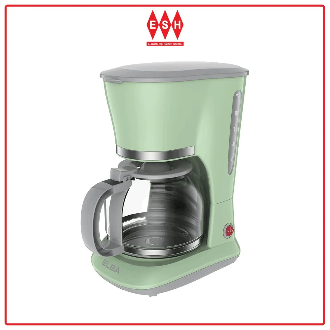 Elba ECM-Q1580(GN) 1.5L/670W-800W Anti-Drip Feature FORESTA Coffee Maker (Green)