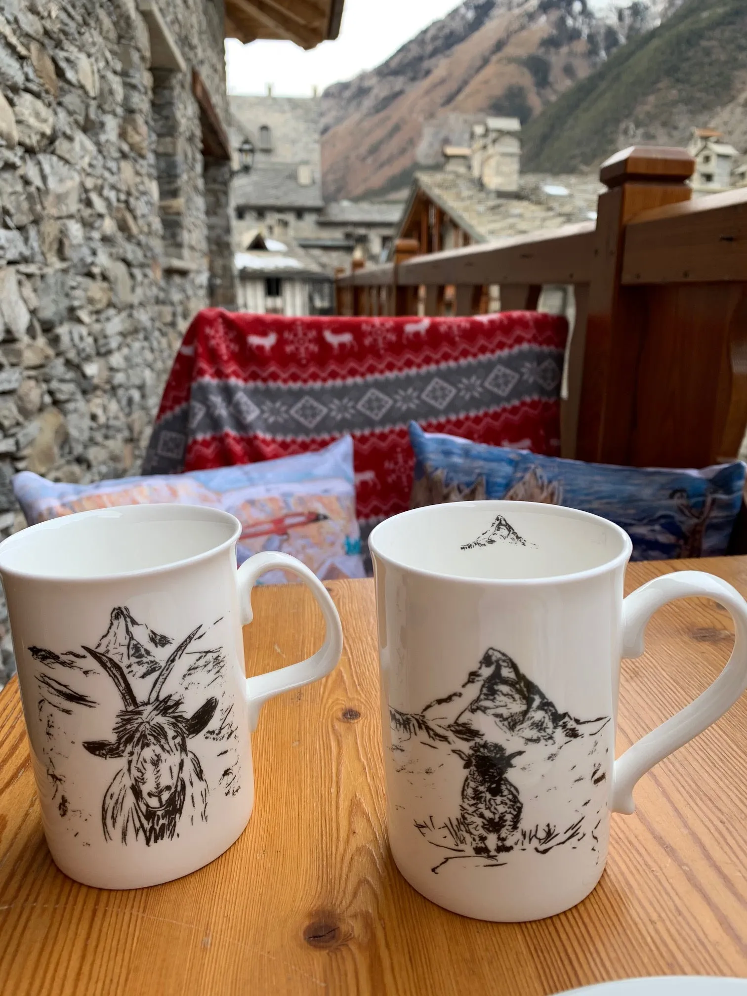 Fine bone china mug/ mountain goat cup/ alpine/ Matterhorn/alpine scene mug/housewarming gift/ christmas gift/ gifts for her/gifts for him Active